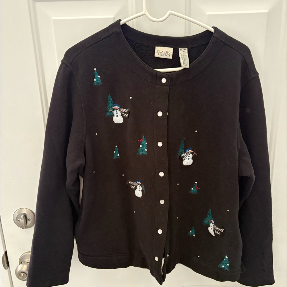 Classic Elements Black Women’s Snap Button Cardig… - image 1